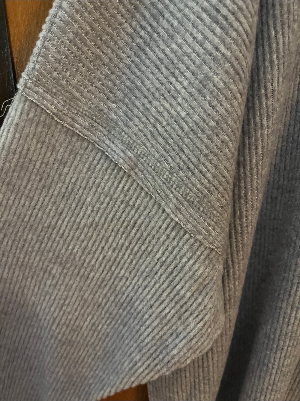 ZENANA Soft Heather Grey Ribbed Sweater w/Dropped Shoulders & Crew Neckline - Picture 4 of 13